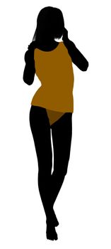 Woman lingerie without socks illustration silhouette on a white background