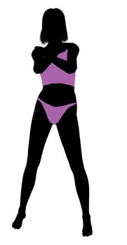 Woman lingerie without socks illustration silhouette on a white background
