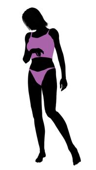 Woman lingerie without socks illustration silhouette on a white background