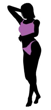 Woman lingerie without socks illustration silhouette on a white background