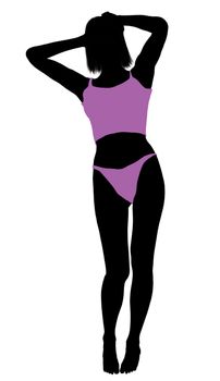 Woman lingerie without socks illustration silhouette on a white background