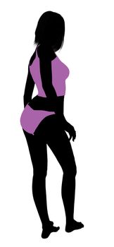 Woman lingerie without socks illustration silhouette on a white background