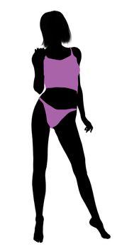 Woman lingerie without socks illustration silhouette on a white background