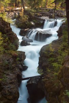 The Rogue River in the southwestern part of the U.S. state of Oregon flows from the Cascade Range to the Pacific Ocean.