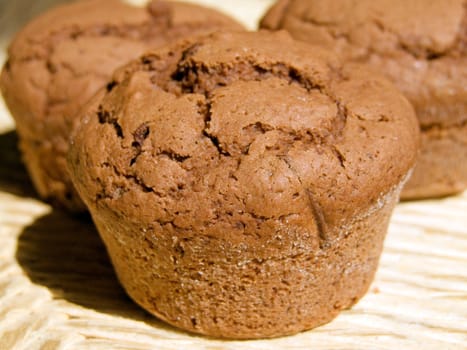 Close-up of homemade chocolate muffins