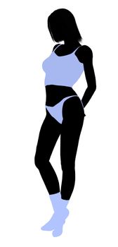 Woman lingerie with socks illustration silhouette on a white background