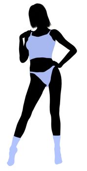 Woman lingerie with socks illustration silhouette on a white background