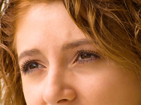 Close-up of a young woman's eyes