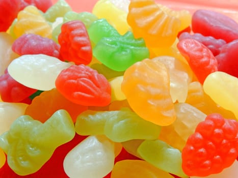 Mixed fruit flavored candies