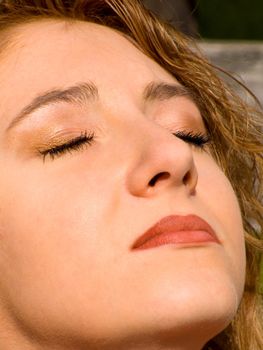 Close-up of a red hair young woman