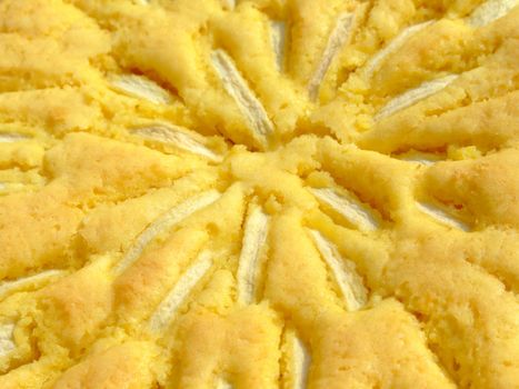 Close-up of a fresh homemade apple cake
