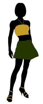 Teenager silhouette on a white background