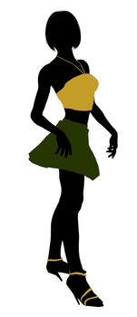 Teenager silhouette on a white background