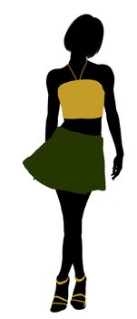 Teenager silhouette on a white background