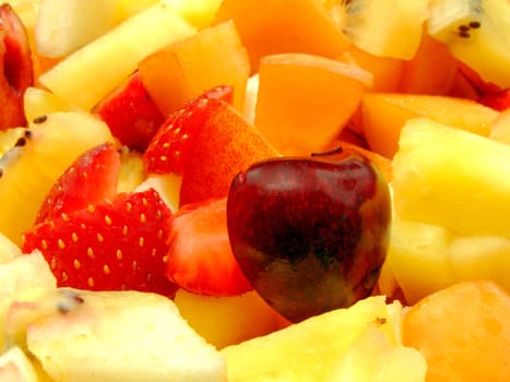 Close-up of an healthy fresh fruit salad