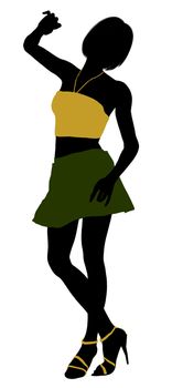 Teenager silhouette on a white background