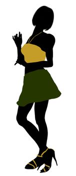 Teenager silhouette on a white background