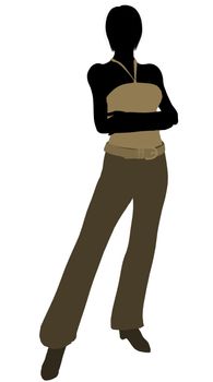 Female business executive silhouette on a white background