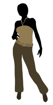 Female business executive silhouette on a white background