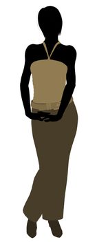 Female business executive silhouette on a white background