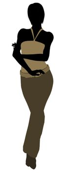 Female business executive silhouette on a white background