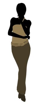 Female business executive silhouette on a white background