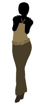 Female business executive silhouette on a white background