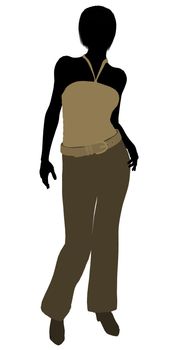 Female business executive silhouette on a white background