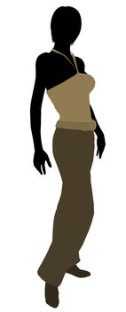 Female business executive silhouette on a white background