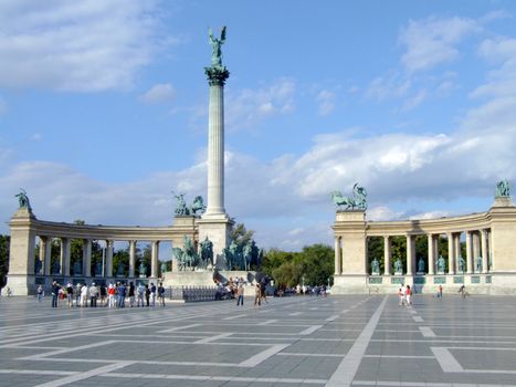 The Millennium Monument in Heroes' Square, Budapest