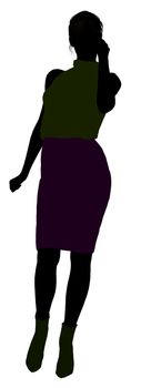 Female business executive silhouette on a white background