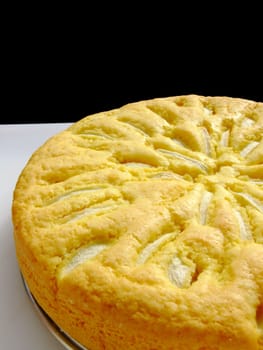 Close-up of a fresh homemade apple cake