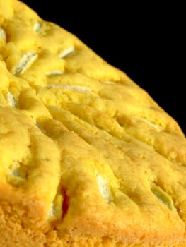 Close-up of a fresh homemade apple cake