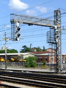 Small north italian train station and railways