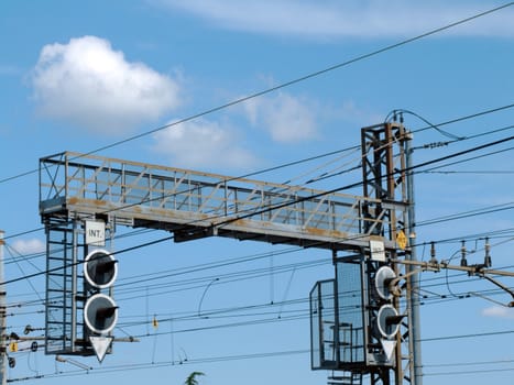 Electric line detail in a small station
