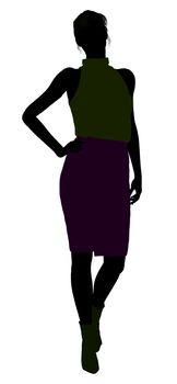 Female business executive silhouette on a white background