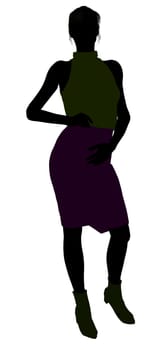 Female business executive silhouette on a white background