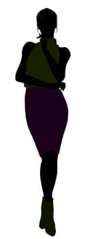 Female business executive silhouette on a white background