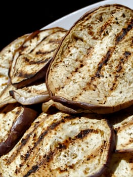 Grilled slices of eggplant