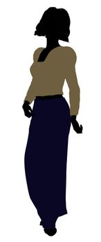 Female business executive silhouette on a white background
