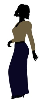 Female business executive silhouette on a white background