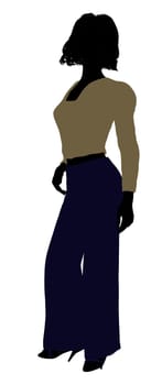 Female business executive silhouette on a white background