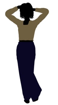 Female business executive silhouette on a white background