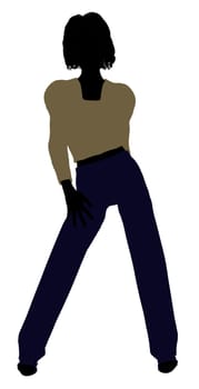 Female business executive silhouette on a white background