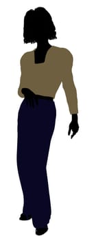 Female business executive silhouette on a white background