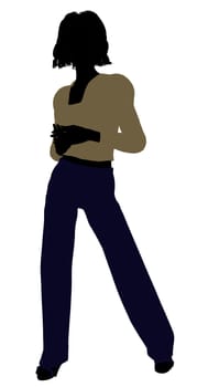 Female business executive silhouette on a white background