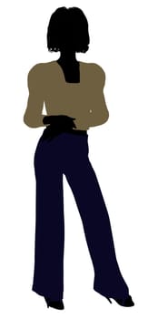 Female business executive silhouette on a white background