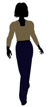 Female business executive silhouette on a white background