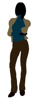 Female business executive silhouette on a white background