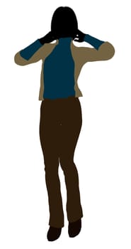 Female business executive silhouette on a white background